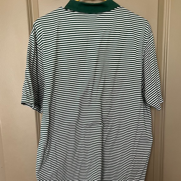 Peter Millar Mens Green Striped Golf Polo Size Medium - Picture 3 of 3